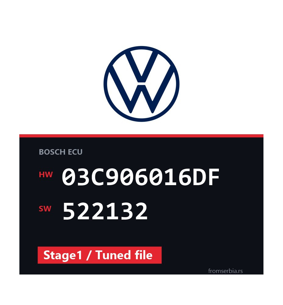 VW Scirocco 03C906016DF 522132 Stage1 / Tuned file tuning file