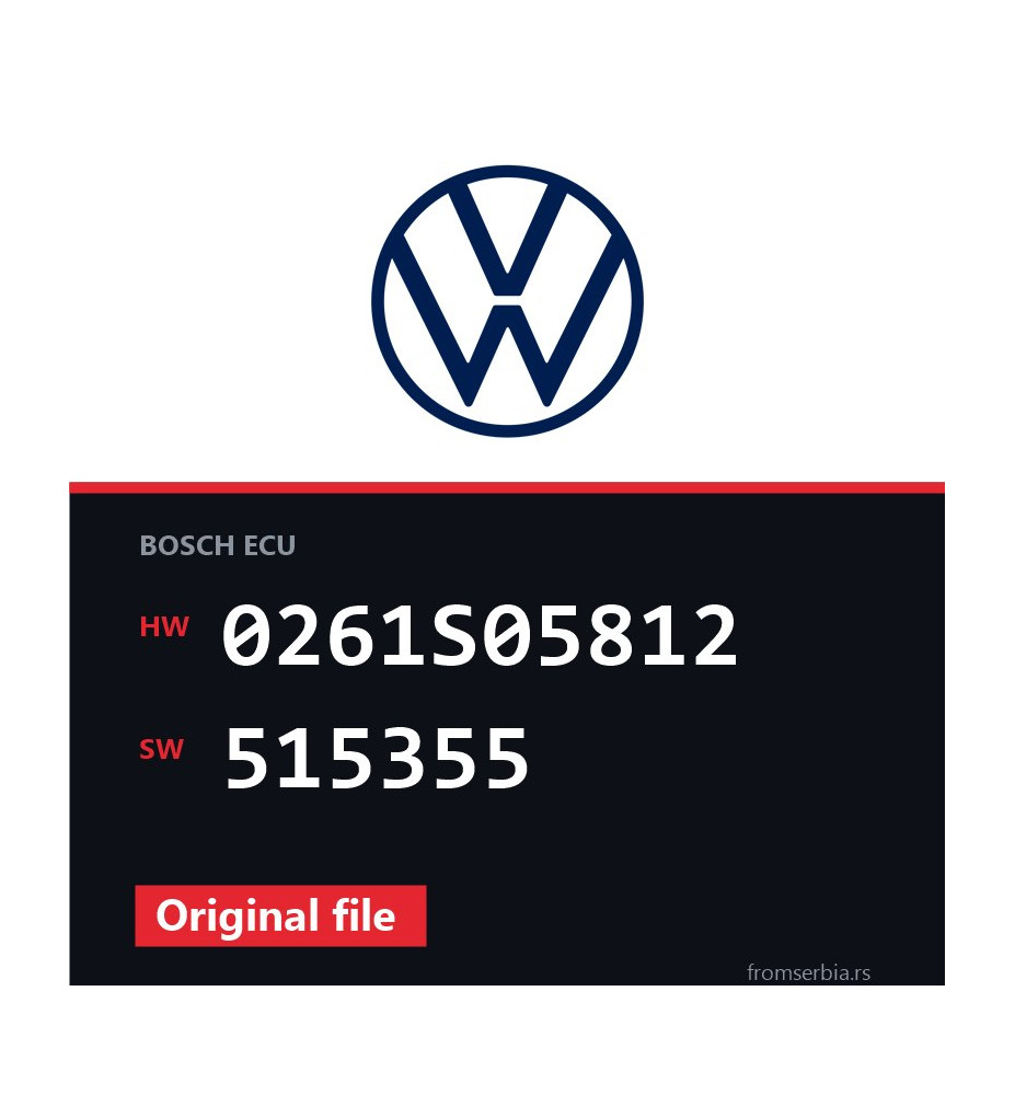 VW Scirocco 0261S05812 515355 original ECU file