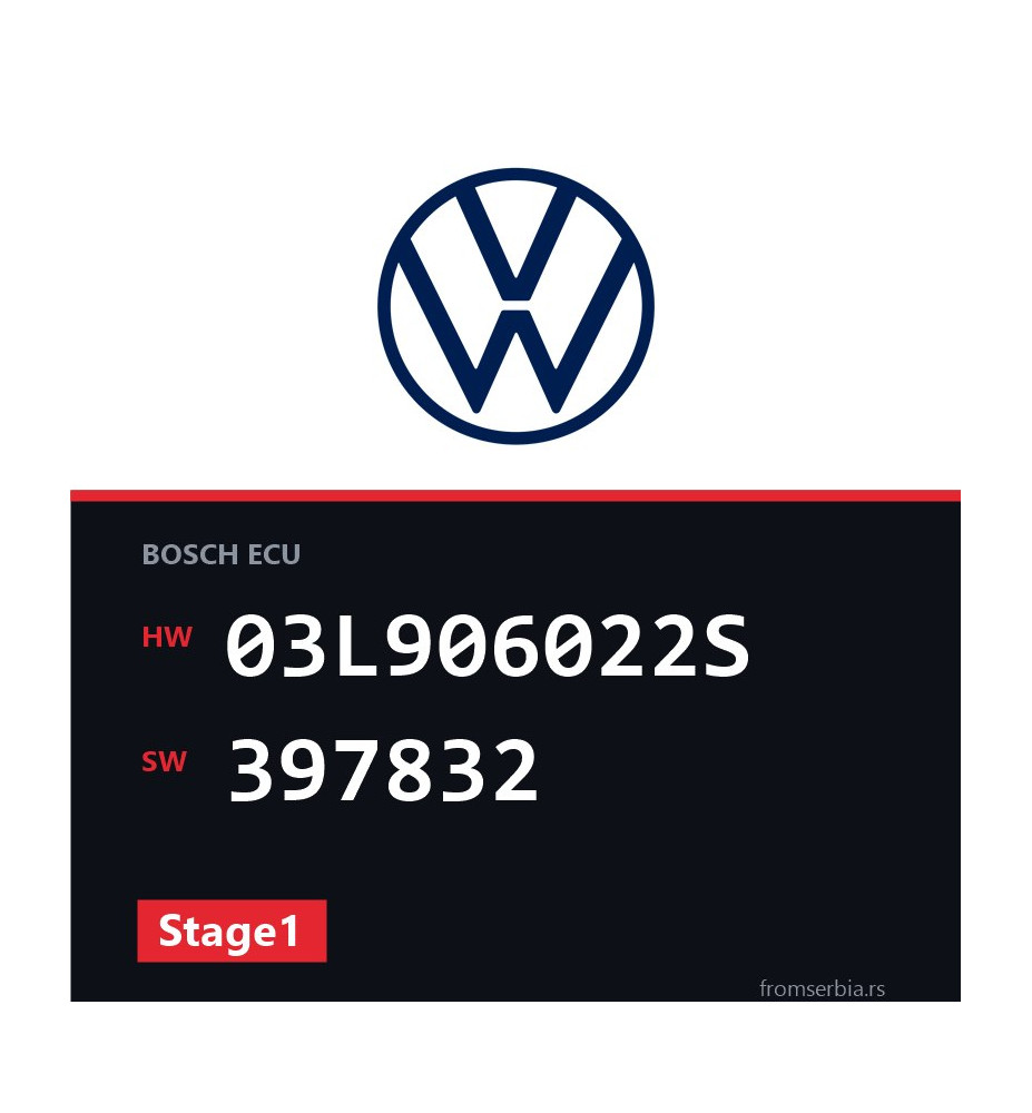 VW Scirocco 03L906022S 397832 Stage1 tuning file