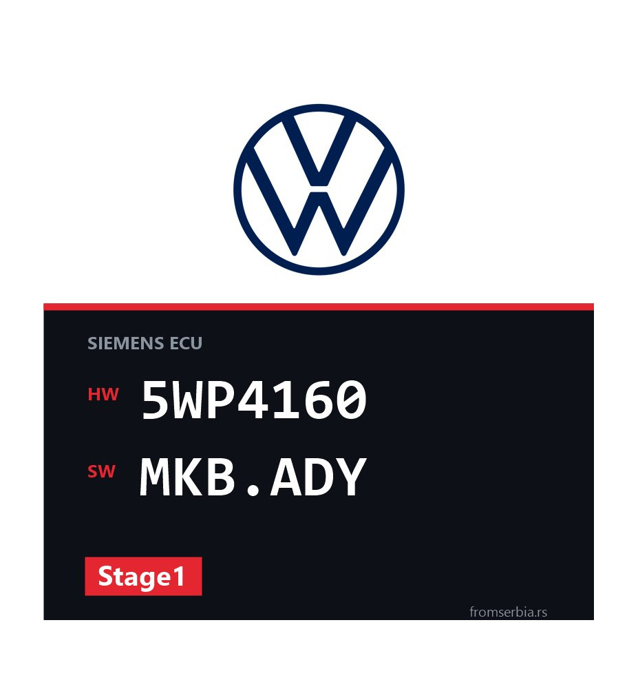 VW Sharan 5WP4160 MKB.ADY Stage1 tuning file