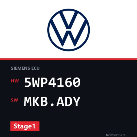 VW Sharan 5WP4160 MKB.ADY Stage1 tuning file