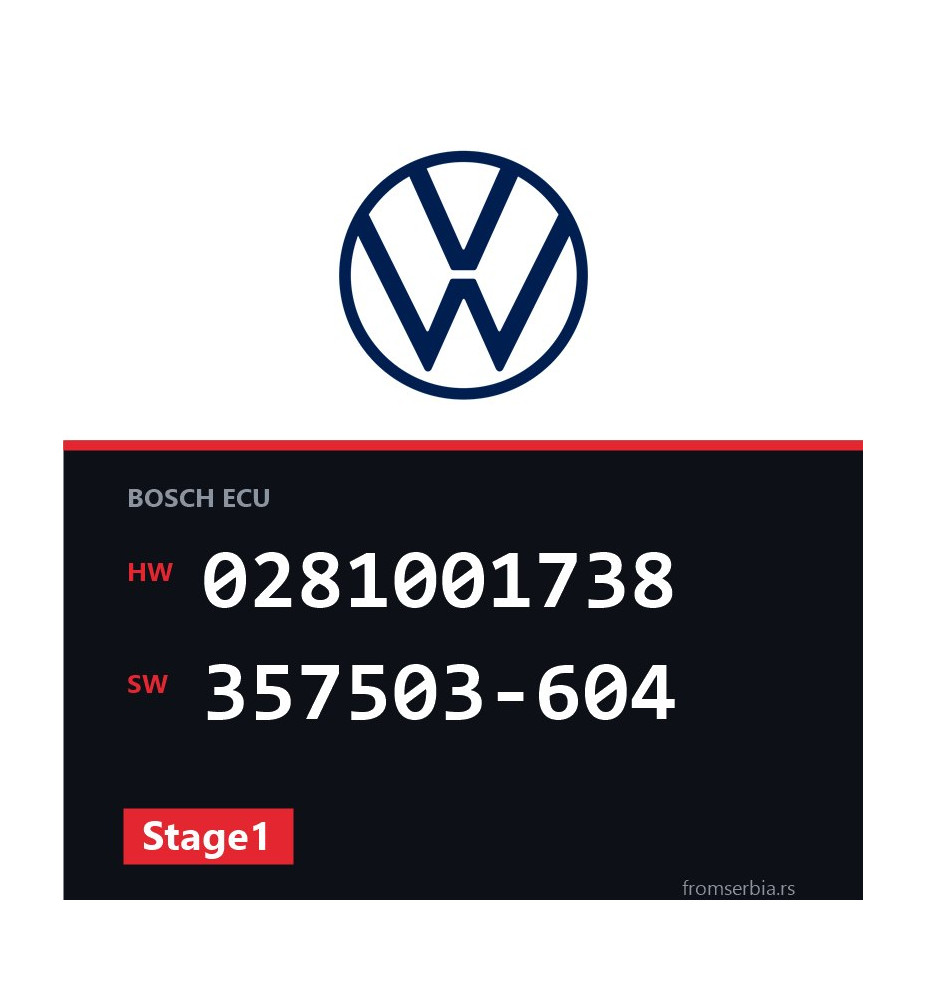 VW Sharan 0281001738 357503-604 Stage1 tuning file