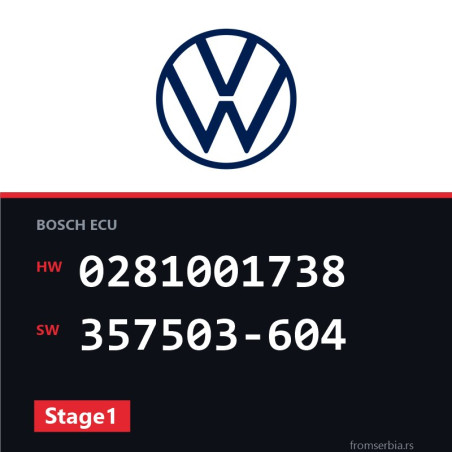 VW Sharan 0281001738 357503-604 Stage1 tuning file