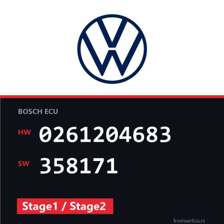 VW Sharan 0261204683 358171 Stage1 / Stage2 tuning file