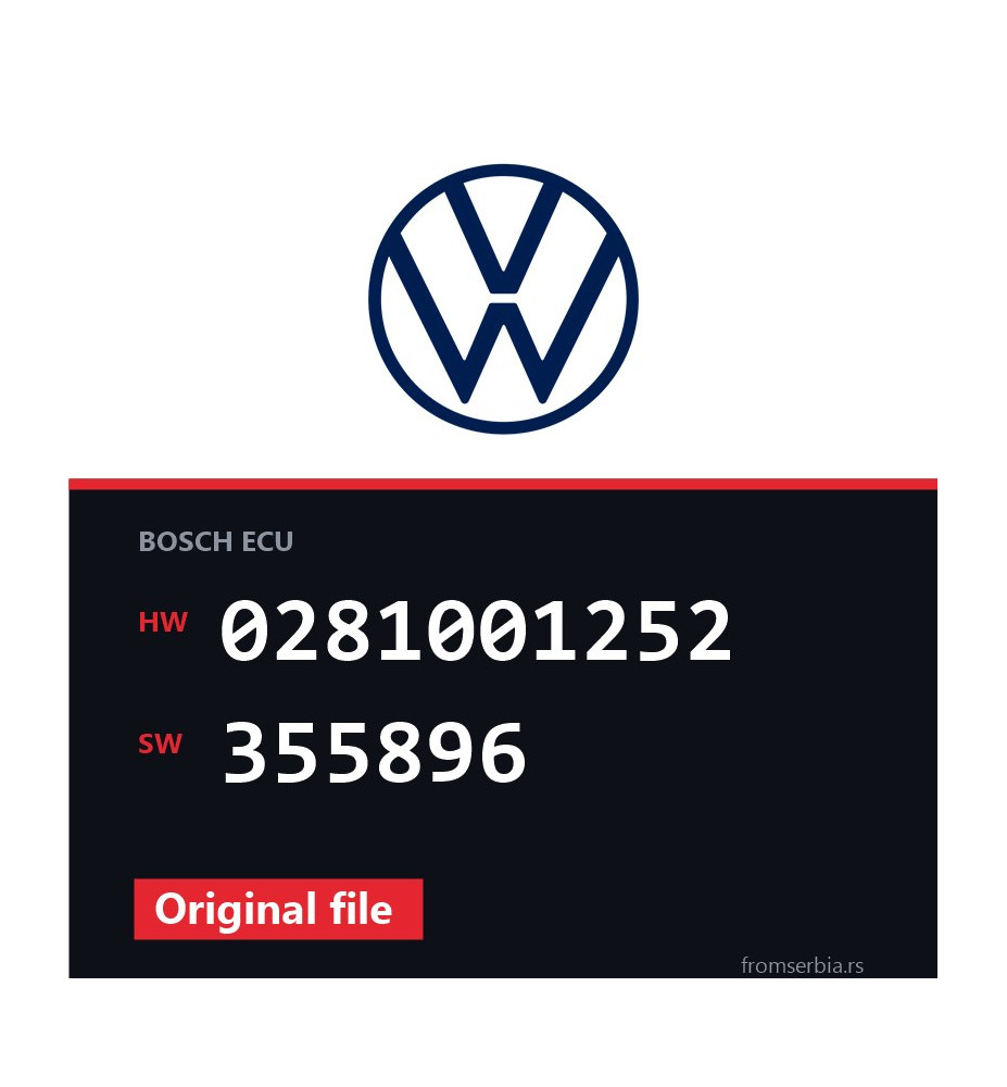 VW Sharan 0281001252 355896 original ECU file