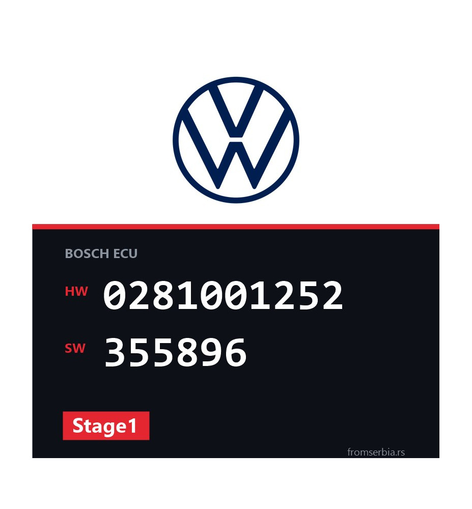 VW Sharan 0281001252 355896 Stage1 tuning file