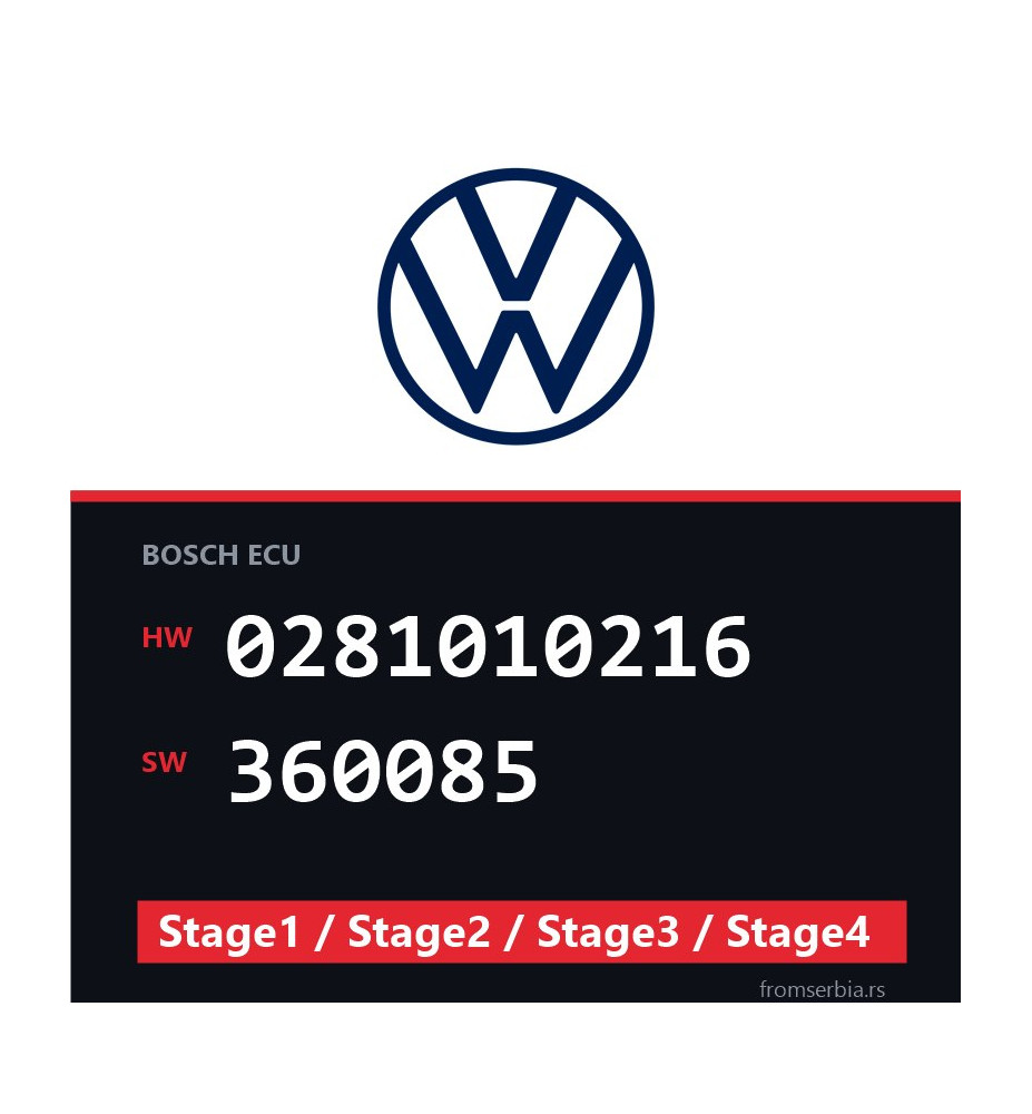 VW 0281010216 360085 Stage1 / Stage2 / Stage3 / Stage4 file