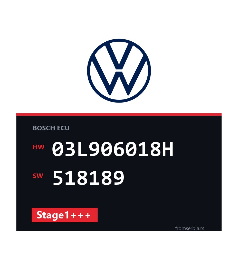 VW Sharan 03L906018H 518189 Stage1+++ tuning file