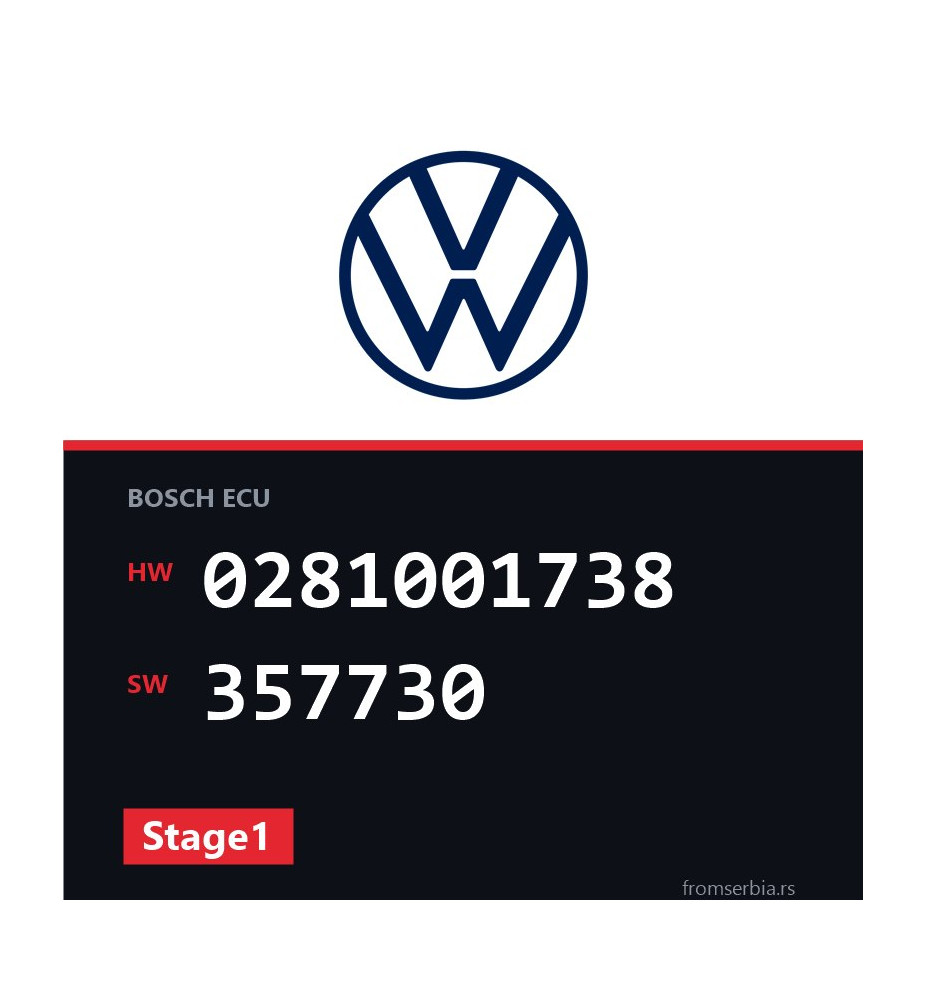 VW Sharan 0281001738 357730 Stage1 tuning file