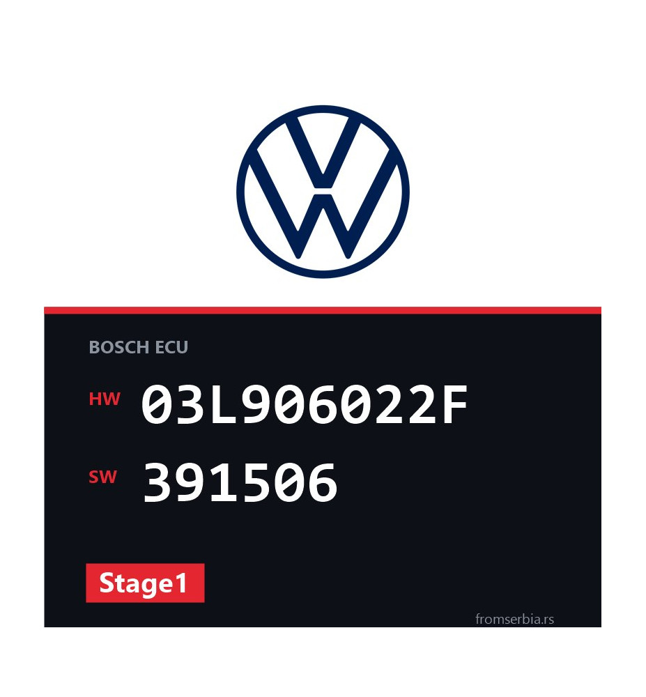 VW Tiguan 03L906022F 391506 Stage1 tuning file