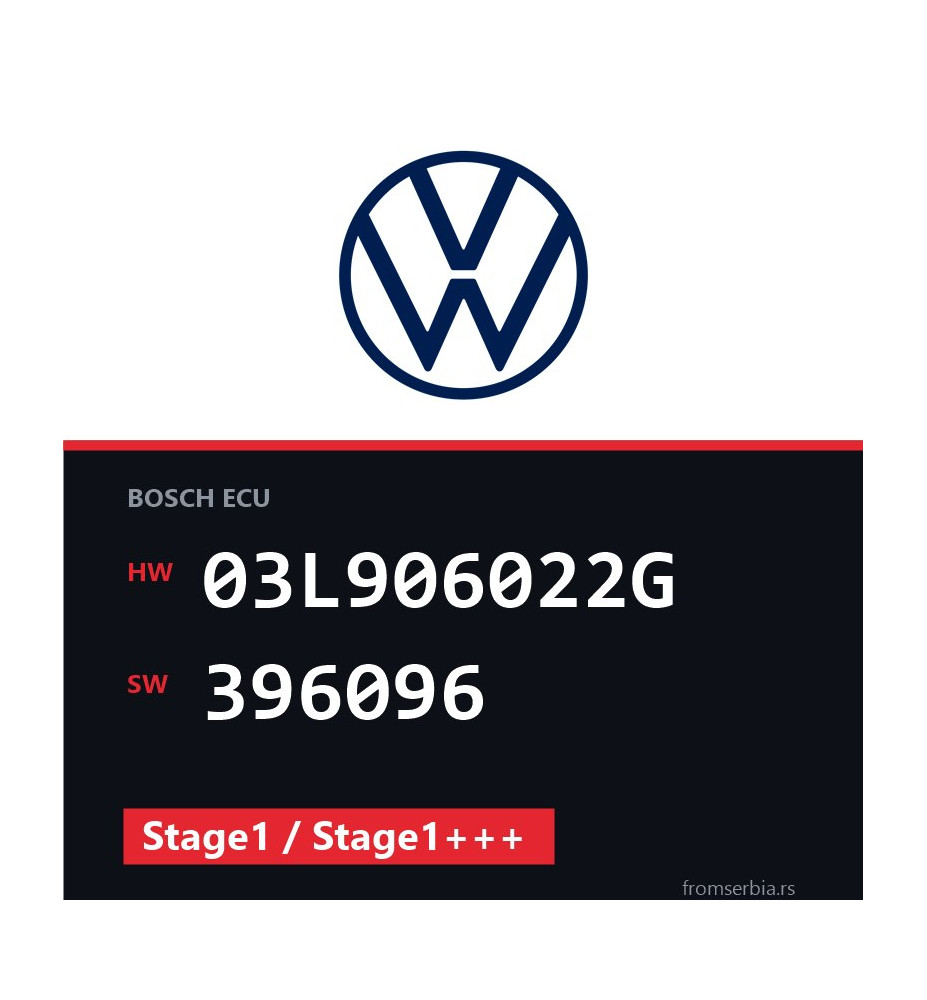 VW Tiguan 03L906022G 396096 Stage1 / Stage1+++ tuning file