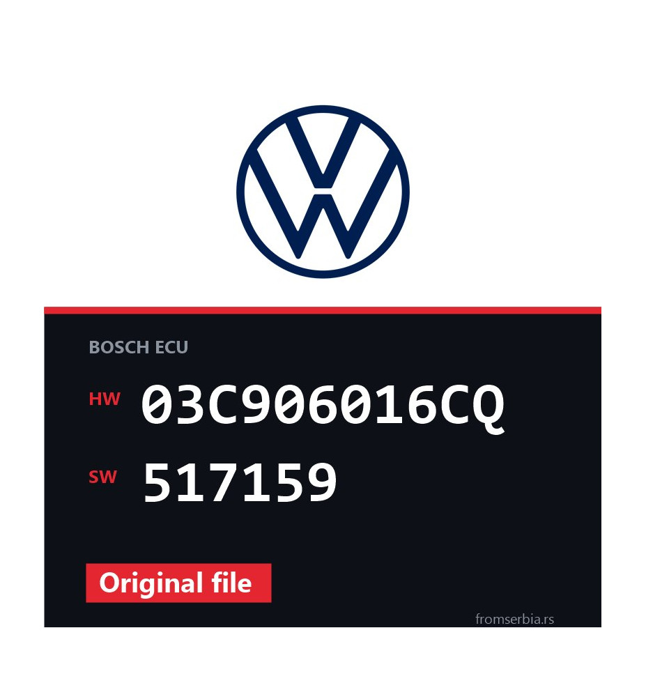 VW Tiguan 03C906016CQ 517159 original ECU file