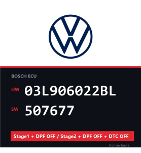 VW 03L906022BL 507677 Stage1 + DPF OFF / Stage2 + DPF OFF + DTC OFF fi