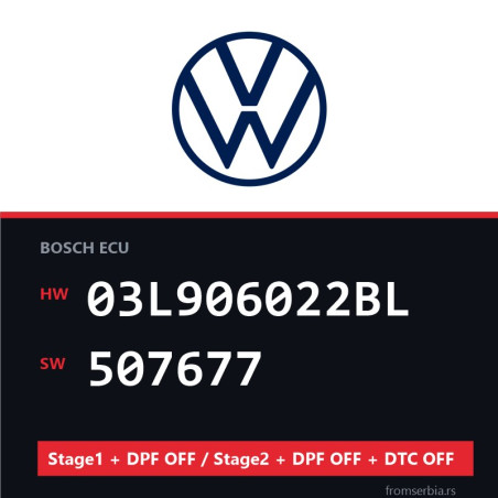 VW 03L906022BL 507677 Stage1 + DPF OFF / Stage2 + DPF OFF + DTC OFF fi