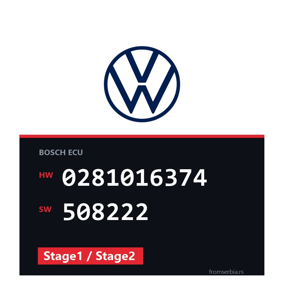 VW Tiguan 0281016374 508222 Stage1 / Stage2 tuning file