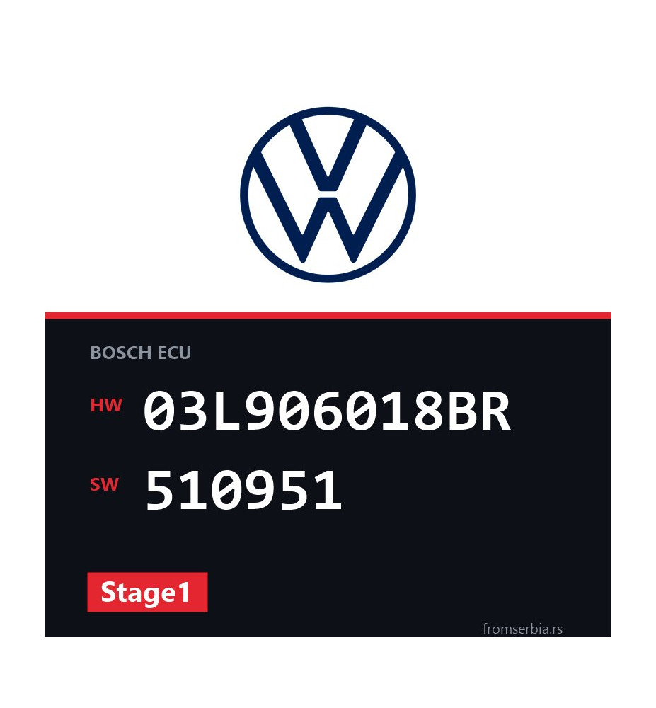 VW Tiguan 03L906018BR 510951 Stage1 tuning file