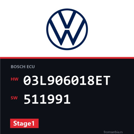 VW Tiguan 03L906018ET 511991 Stage1 tuning file