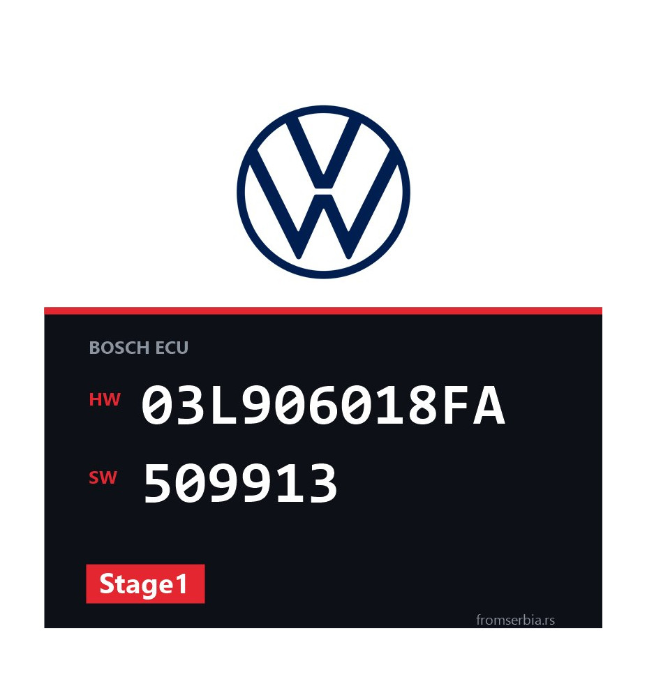 VW Tiguan 03L906018FA 509913 Stage1 tuning file