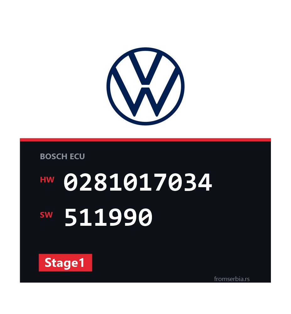 VW Tiguan 0281017034 511990 Stage1 tuning file