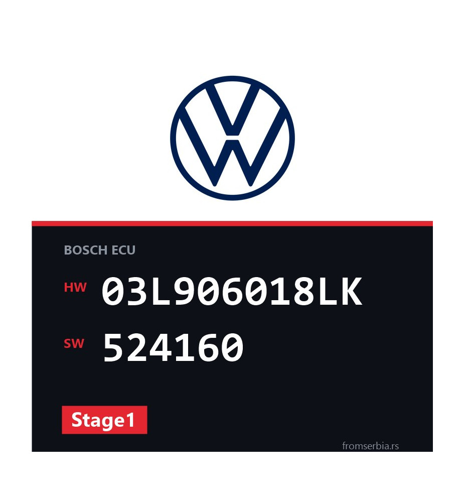 VW Tiguan 03L906018LK 524160 Stage1 tuning file
