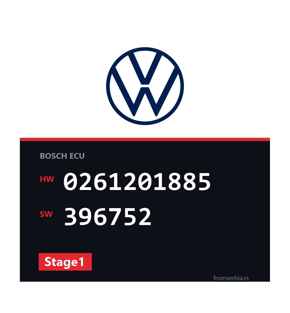 VW Tiguan 0261201885 396752 Stage1 tuning file