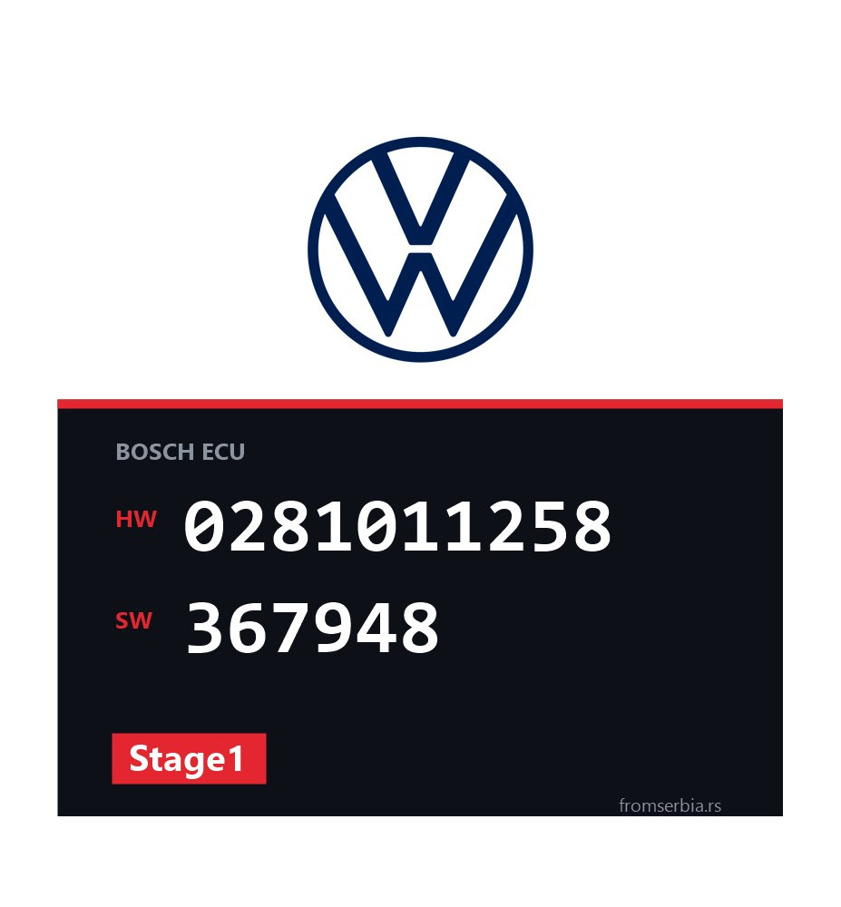 VW Touareg 0281011258 367948 Stage1 tuning file