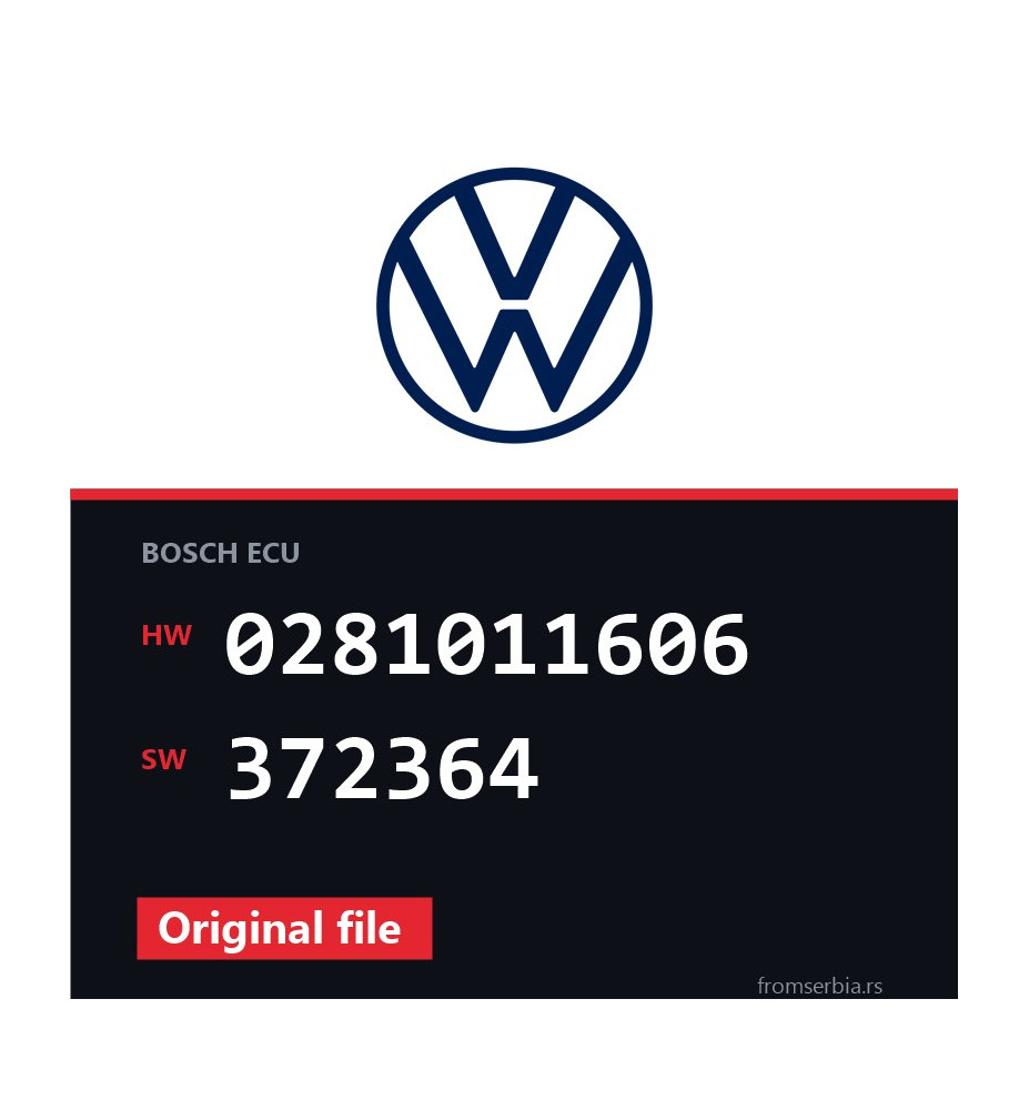 VW Touareg 0281011606 372364 original ECU file