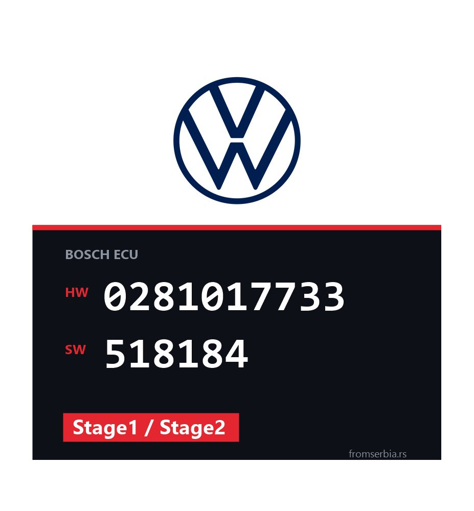 VW Touareg 0281017733 518184 Stage1 / Stage2 tuning file