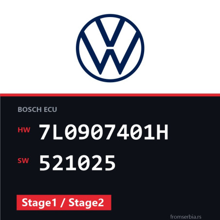 VW Touareg 7L0907401H 521025 Stage1 / Stage2 tuning file