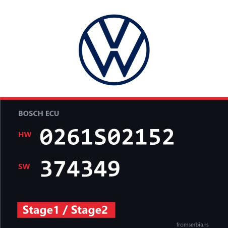 VW Touran 0261S02152 374349 Stage1 / Stage2 tuning file