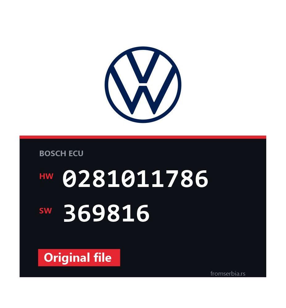 VW Touran 0281011786 369816 Stage1 tuning file