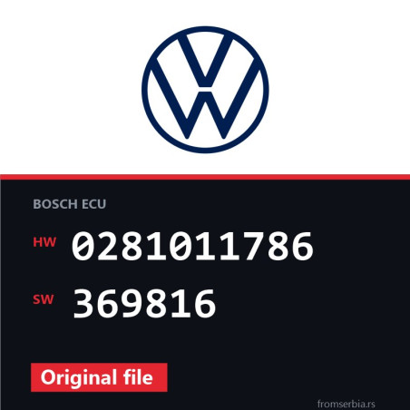 VW Touran 0281011786 369816 original ECU file