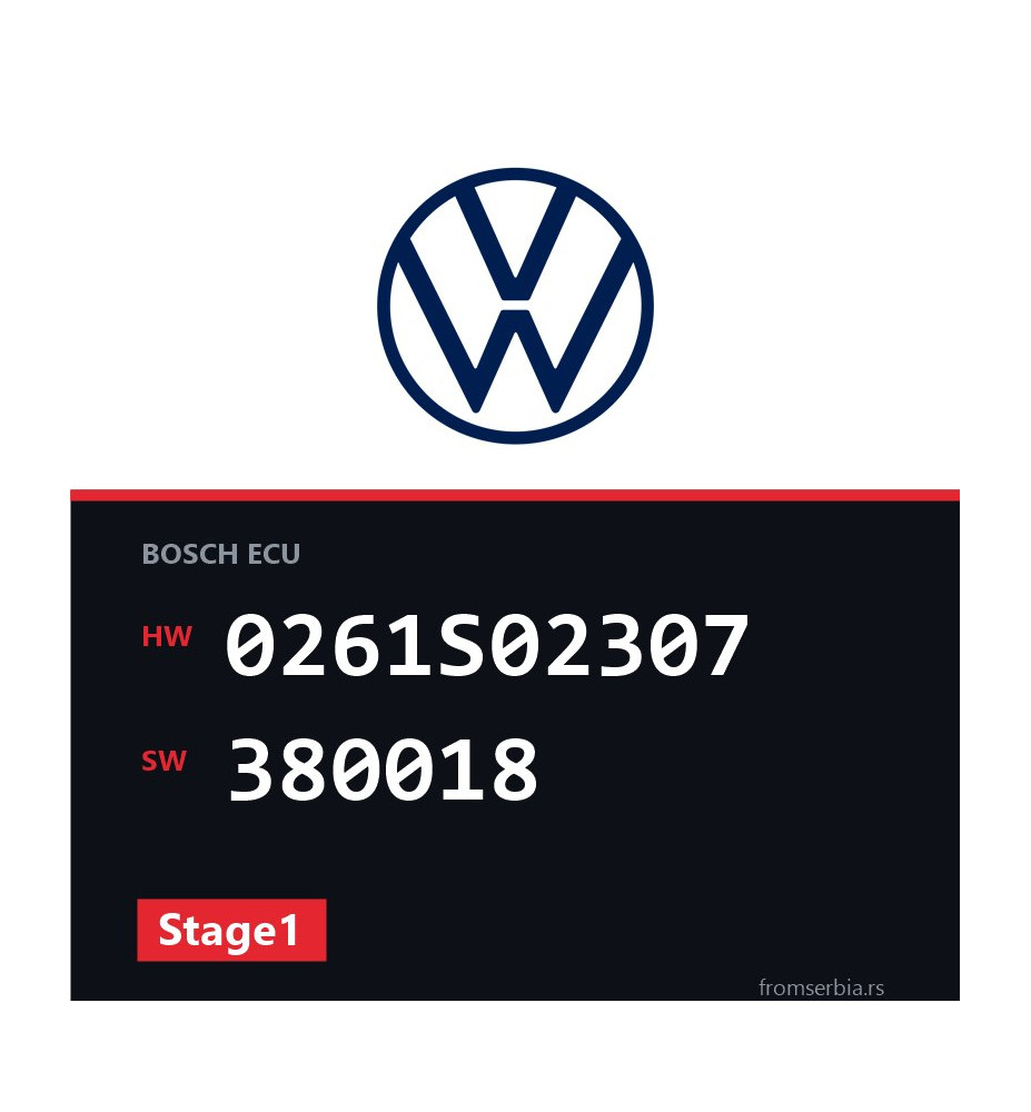 VW Touran 0261S02307 380018 Stage1 tuning file