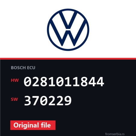 VW Touran 0281011844 370229 original ECU file