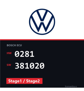 VW Touran 0281 381020 Stage1 / Stage2 tuning file