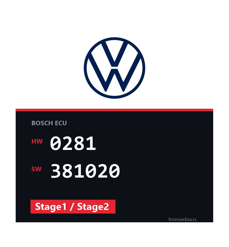 VW Touran 0281 381020 Stage1 / Stage2 tuning file