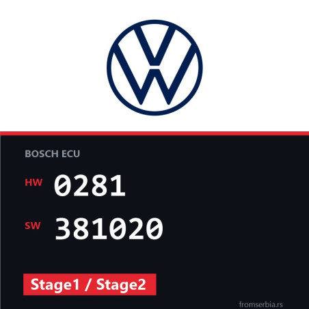VW Touran 0281 381020 Stage1 / Stage2 tuning file