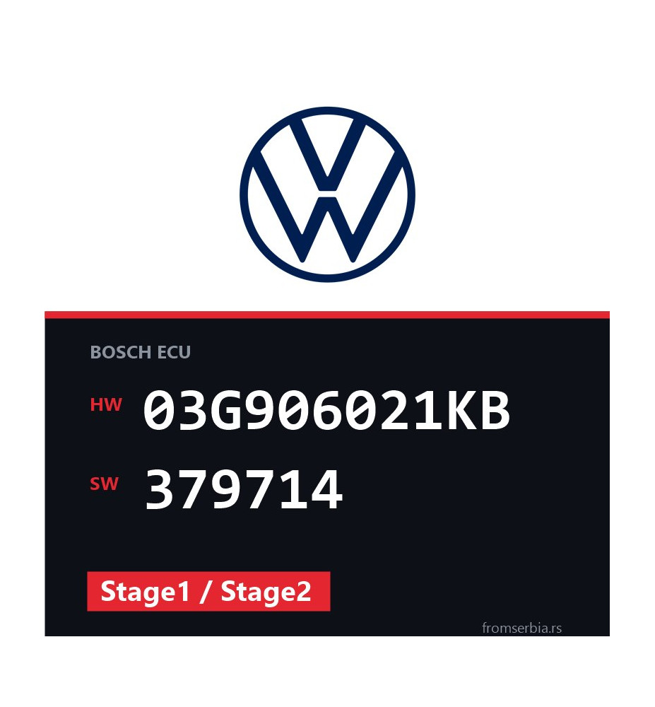 VW Touran 03G906021KB 379714 Stage1 / Stage2 tuning file
