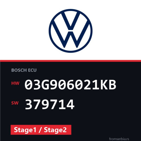 VW Touran 03G906021KB 379714 Stage1 / Stage2 tuning file