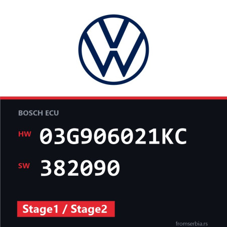 VW Touran 03G906021KC 382090 Stage1 / Stage2 tuning file