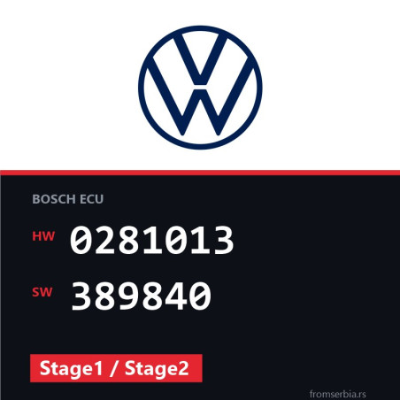 VW Touran 0281013 389840 Stage1 / Stage2 tuning file
