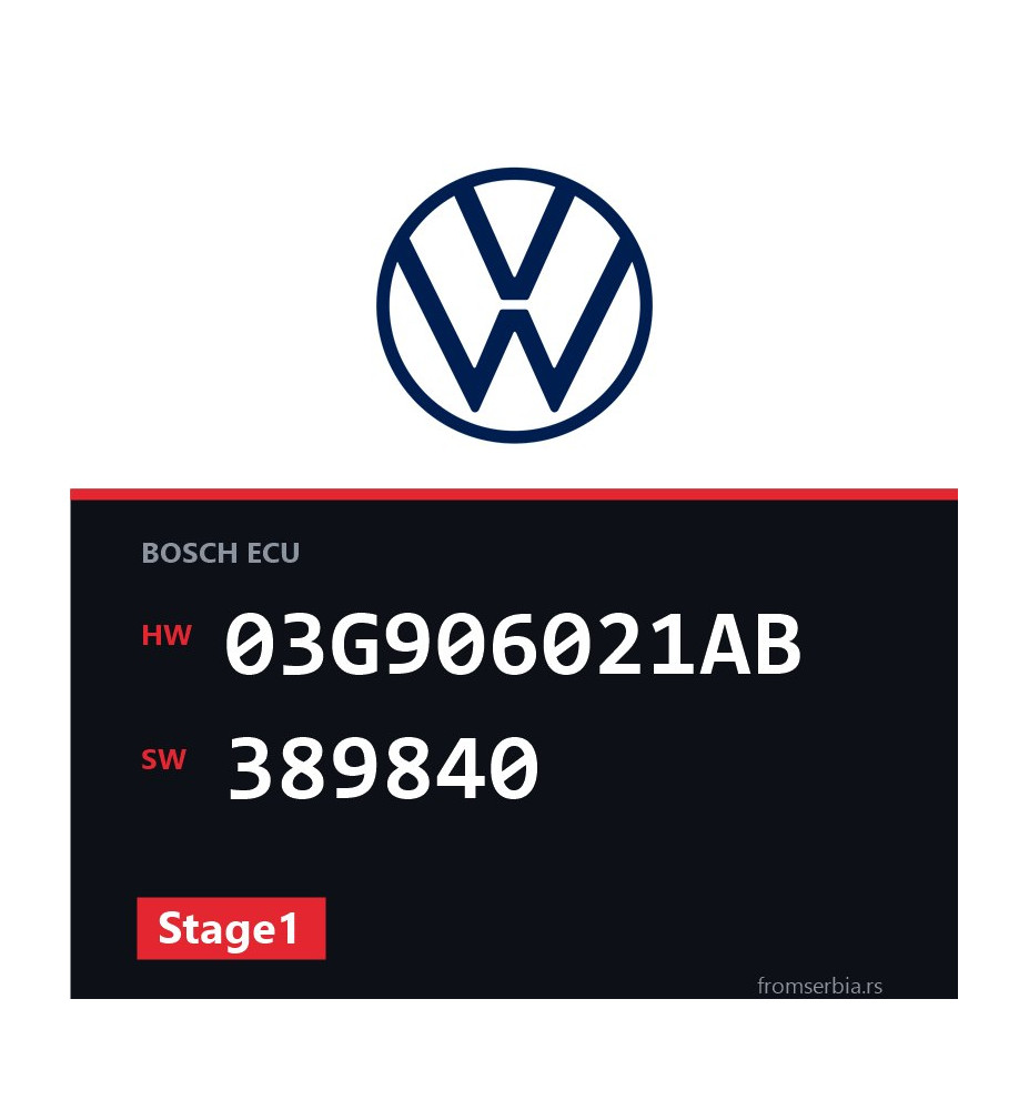 VW Touran 03G906021AB 389840 Stage1 tuning file
