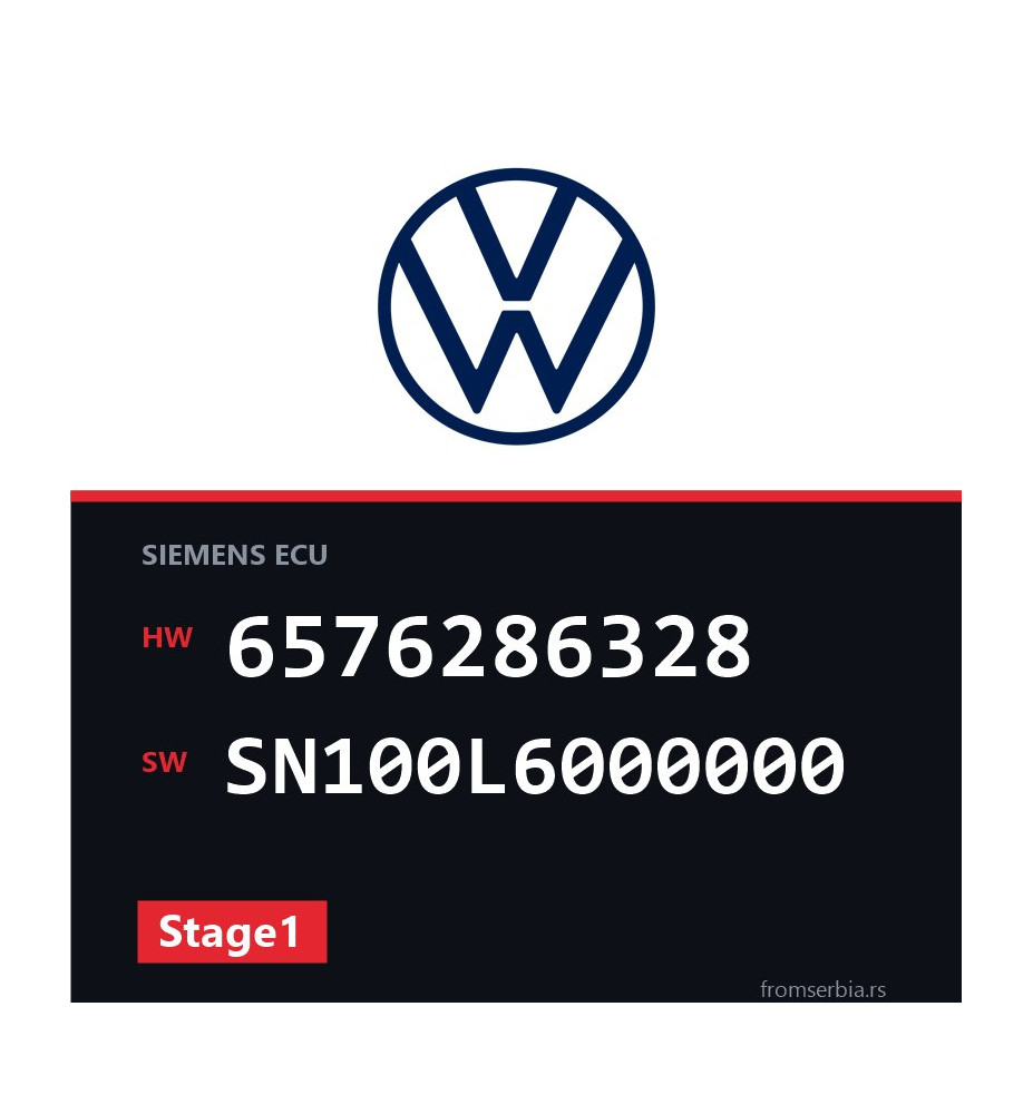 VW Touran 6576286328 SN100L6000000 Stage1 tuning file