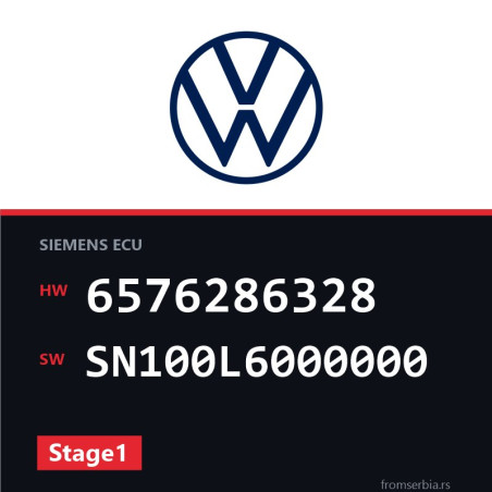VW Touran 6576286328 SN100L6000000 Stage1 tuning file
