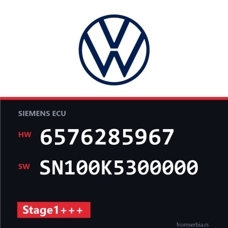 VW Touran 6576285967 SN100K5300000 Stage1+++ tuning file
