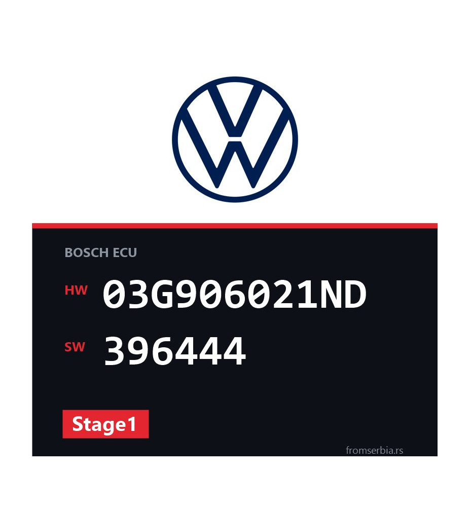VW Touran 03G906021ND 396444 Stage1 tuning file