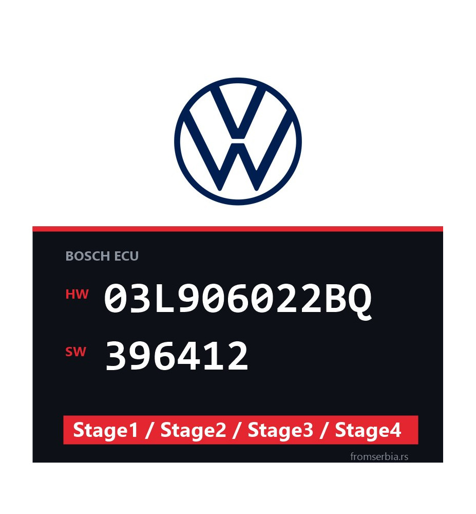 VW 03L906022BQ 396412 Stage1 / Stage2 / Stage3 / Stage4 file