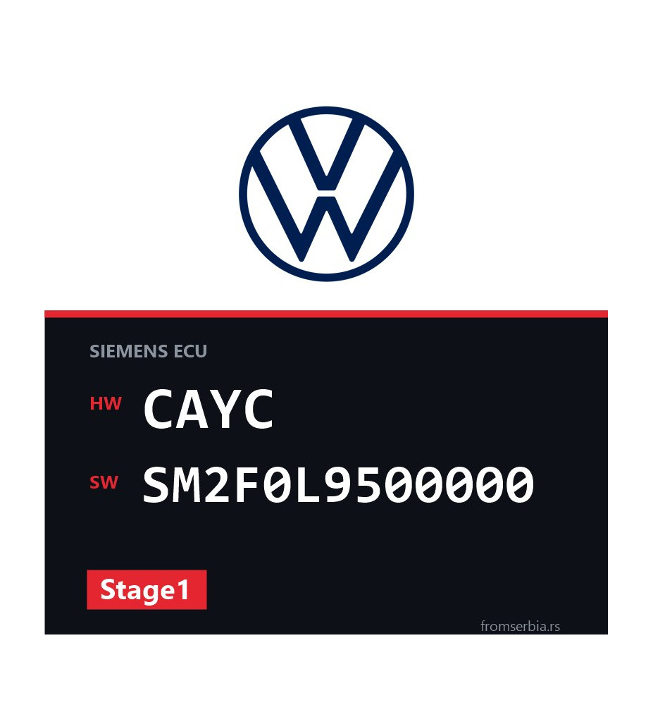 VW Touran CAYC SM2F0L9500000 Stage1 tuning file