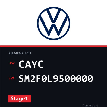 VW Touran CAYC SM2F0L9500000 Stage1 tuning file