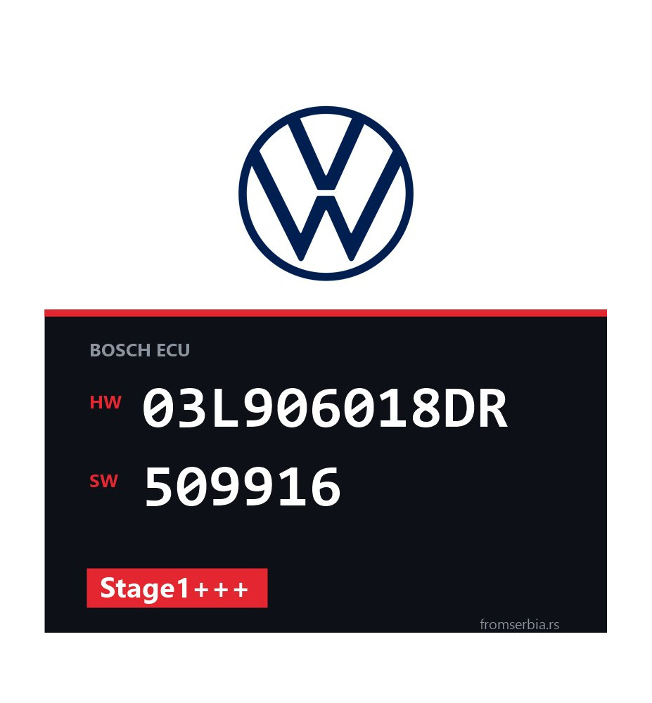 VW Touran 03L906018DR 509916 Stage1+++ tuning file